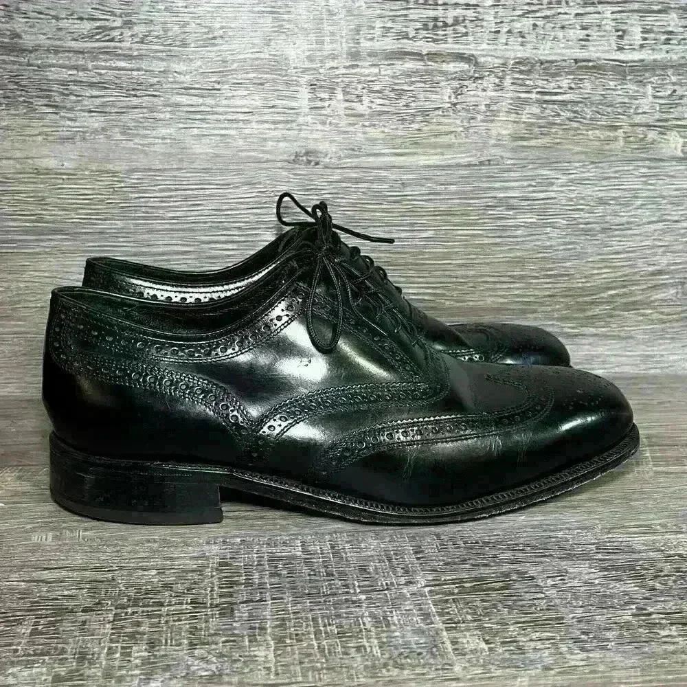 Florsheim Black Leather Cap Toe Oxford Dress Shoe Mens 8 1/2